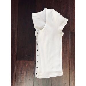 American Eagle white button down crop top